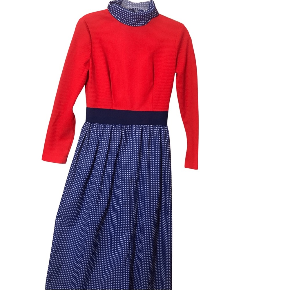 100parkhouse  red white blue vintage dress tag size says 10